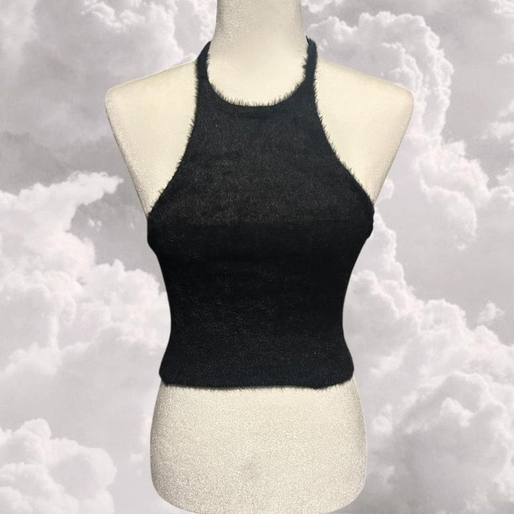 black fur halter top grunge